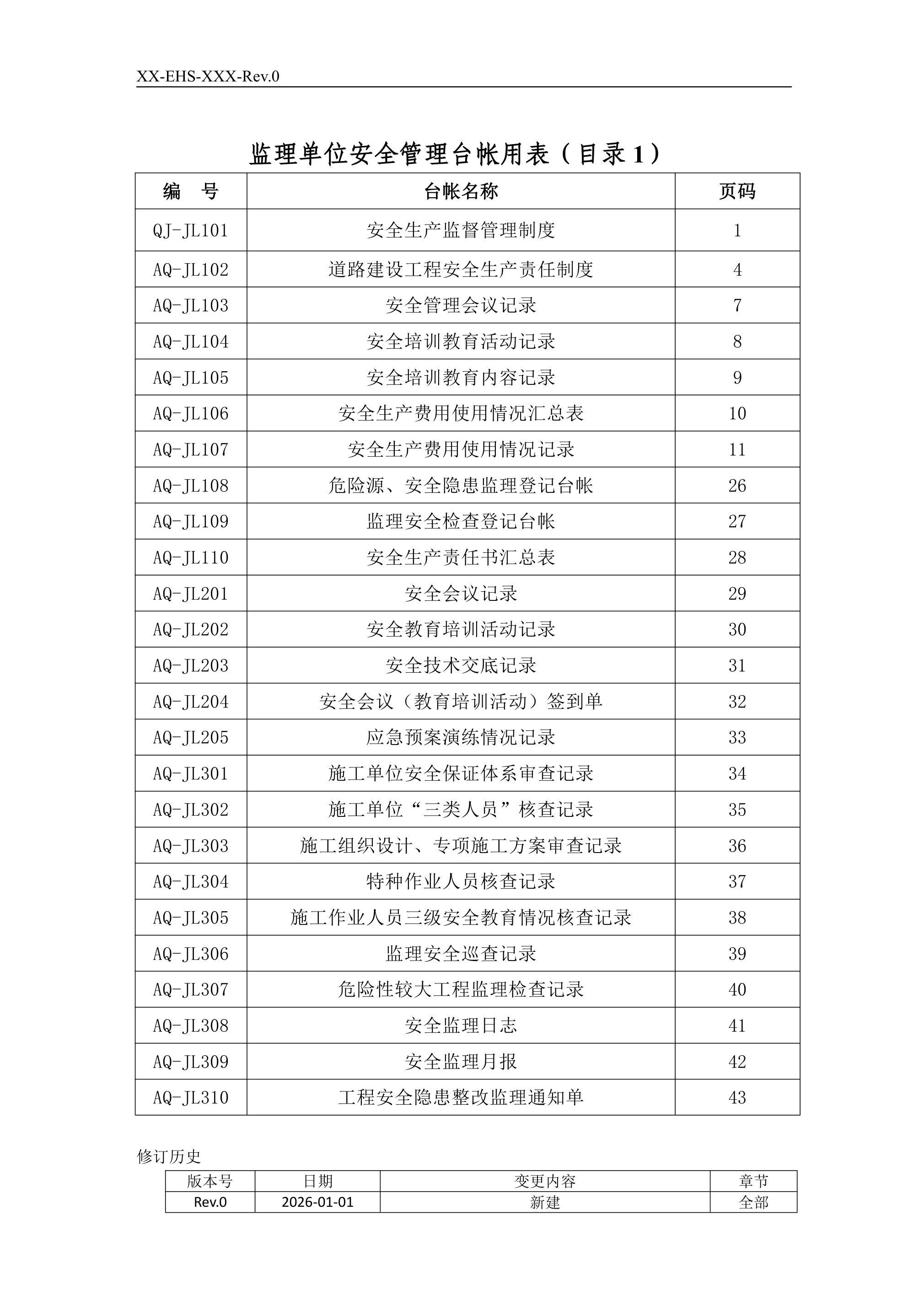 【台账范本】公路建设安全管理用表 - 第 2 页